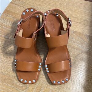 Jil Sander Tan Leather Studded Sandals size 36.5 or 6.5 New